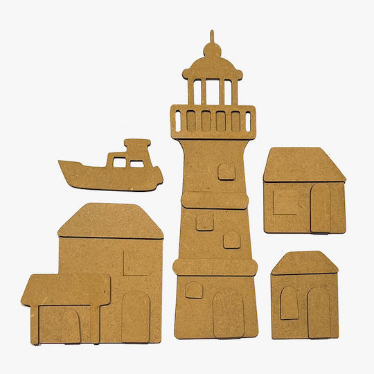 Комплект декоративни дизайни MDF чипборд село Stamperia