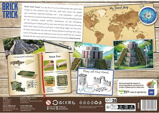 Trefl Jucărie De Construcție Construcții Din Ceramică Brick Trick M Travel Step Pyramid