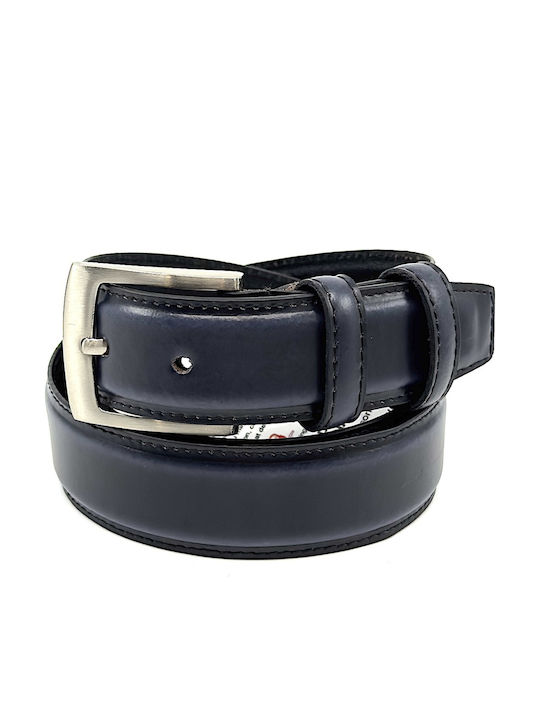 Men's Belt Leather Navy Blue