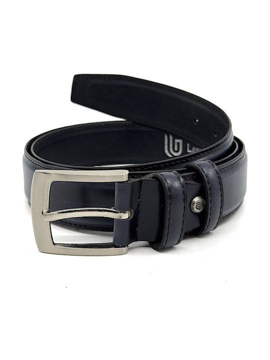 Men's Belt Leather Navy Blue