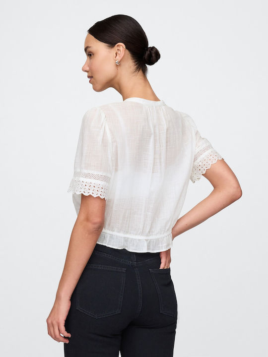 Κοντομάνικο Γυναικείο Πουκάμισο Off White