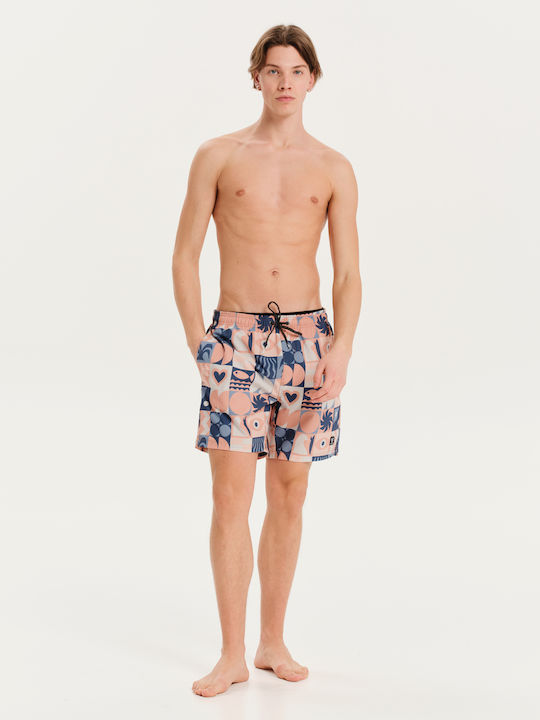 Men's Swimwear Orange Shorts With Patterns
