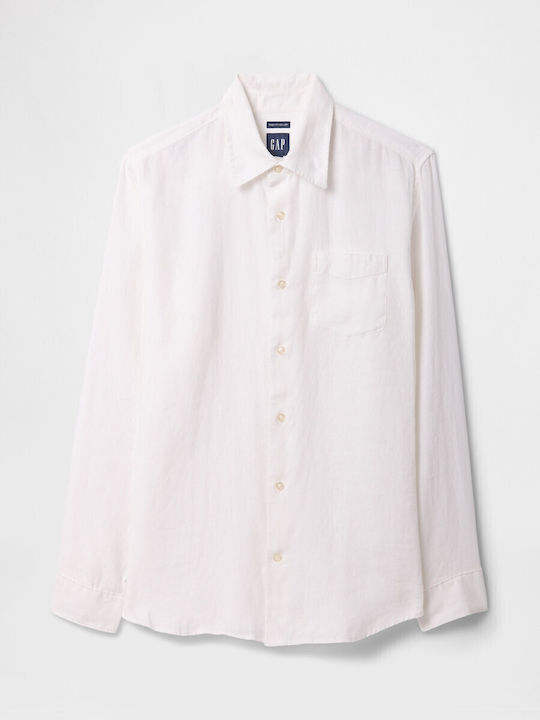 Long-sleeved Linen Shirt Optic White