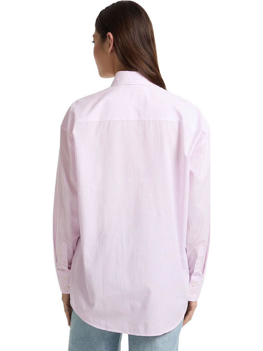 Μακρυμάνικο Γυναικείο Πουκάμισο Slight Pink Multi