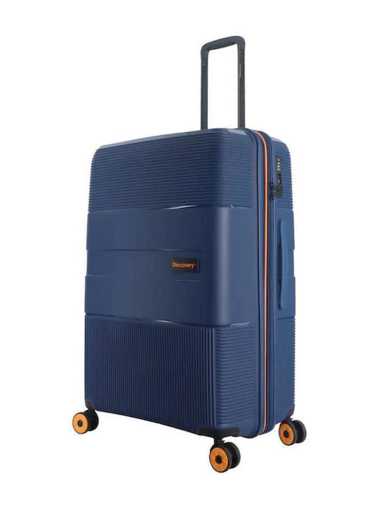 Discovery Großer Reisekoffer Hartschalen Blau mit 4 Räder Höhe 75cm