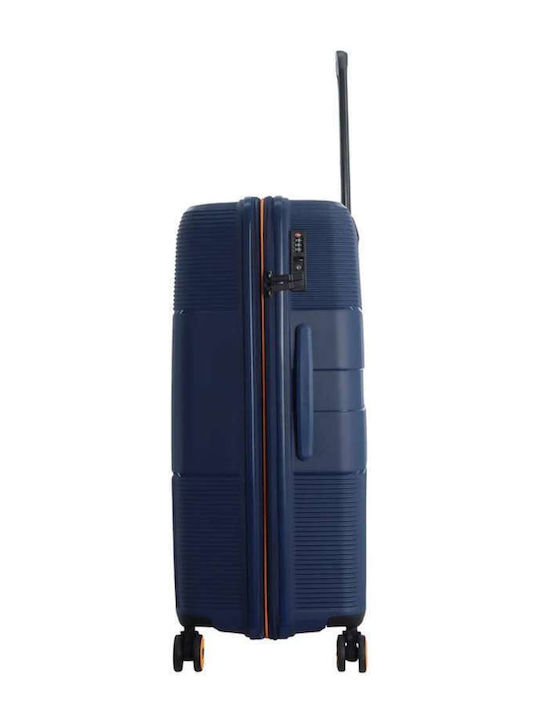 Discovery Großer Reisekoffer Hartschalen Blau mit 4 Räder Höhe 75cm