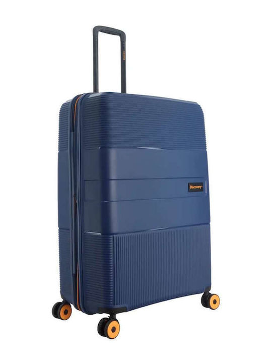 Discovery Großer Reisekoffer Hartschalen Blau mit 4 Räder Höhe 75cm