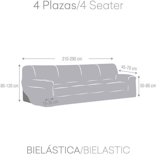 Eysa Premium Roc Husă Elastică Canapea cu patru locuri C/6 Gray 210εκ. 1buc F749176