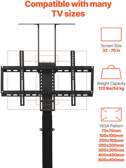 Vevor Motorized TV Lift Mount Remote Control 32-70 Inch TV