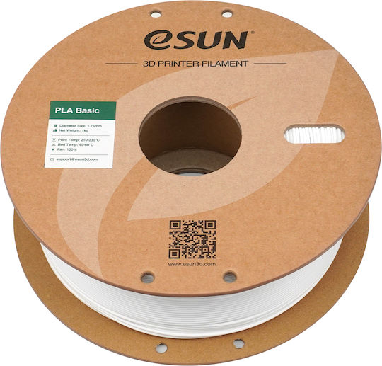Esun PLA 3D Printer Filament 1.75mm Λευκό 1kg 1τμχ (Spool)