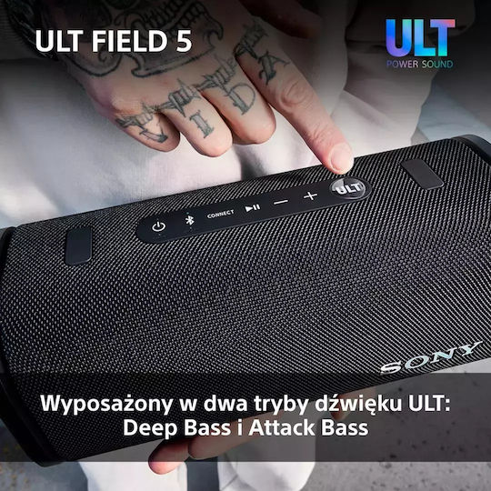 Sony ULT Field 5 Αδιάβροχο Ηχείο Bluetooth 27W με Διάρκεια Μπαταρίας έως 25 ώρες Μαύρο