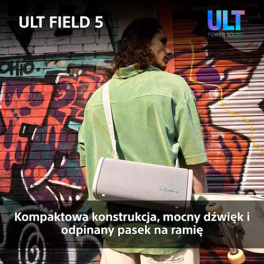Sony ULT Field 5 Αδιάβροχο Ηχείο Bluetooth 27W με Διάρκεια Μπαταρίας έως 25 ώρες Μαύρο