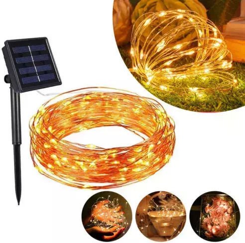 Lightex Hanging Solar Light Garland 4W 100lm Warm White 3000K with Photocell IP65