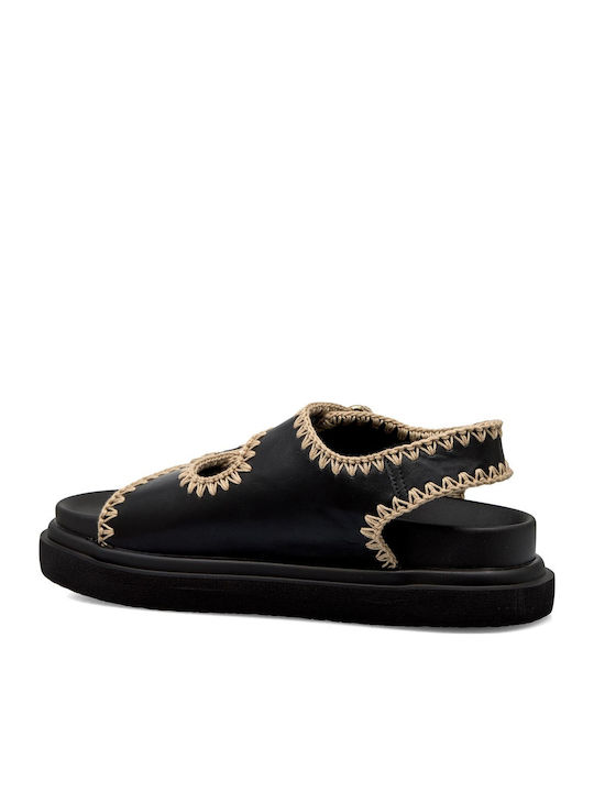 Women's Flat Sandals in Black Color