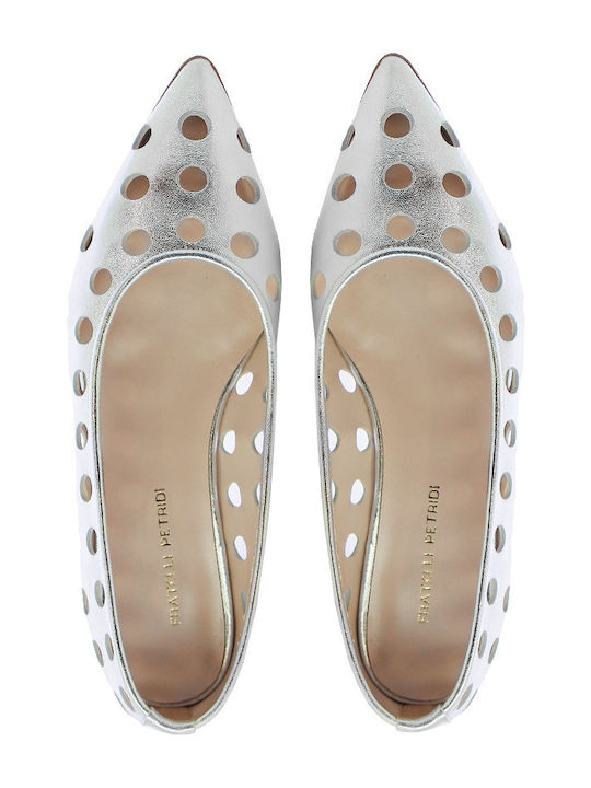 Leather Silver Low Heels