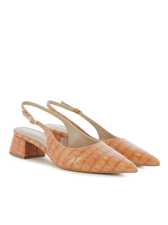Leather Tabac Brown Low Heels