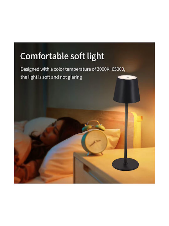 Table Lamp LED with Black Shade and Base