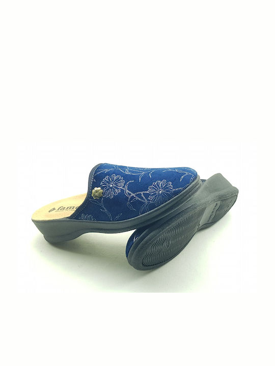Anatomical Leather Women's Slippers Blue