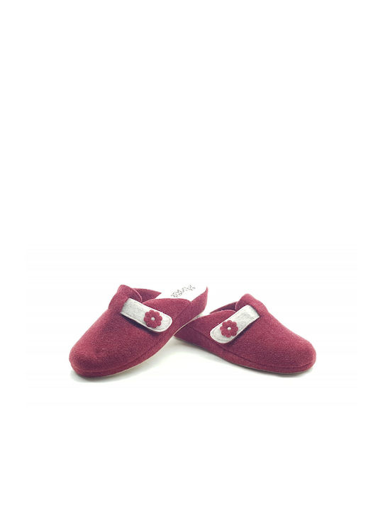 Anatomice Din Lână Papuci de Damă Burgundy
