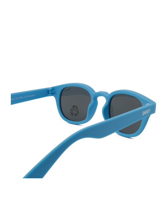 Okky Οβάλ Παιδικά Γυαλιά Ηλίου με Polarized Καθρέφτη Φακό Μπλε για 3-8 Ετών