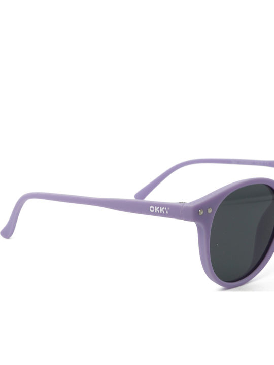 Okky Round Kids Sunglasses with Polarized Mirror Lens Purple for 3-10 Years