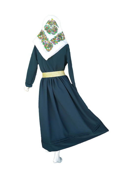 Traditional Kids Costume Kalymnos with Porphyra with Scarf with 2 Rows Necklace