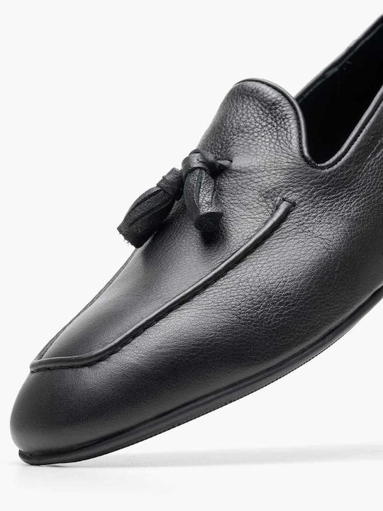 Δερμάτινα Ανδρικά Loafers σε Μαύρο Χρώμα