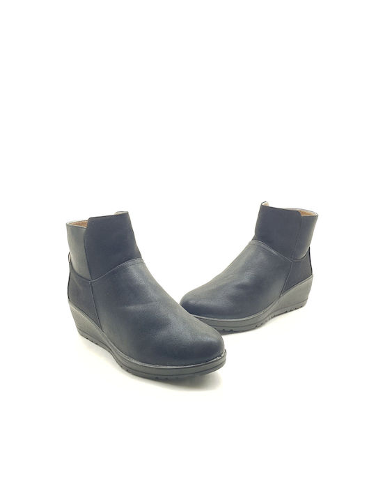Suede Women's Ankle Boots Platform Black