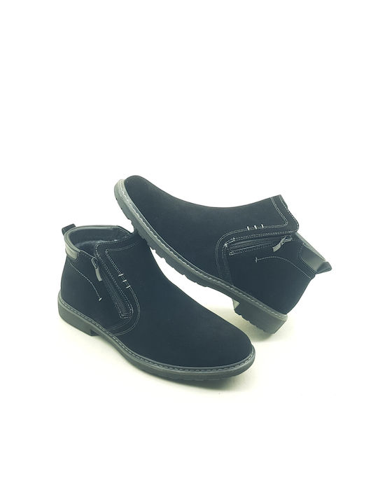 Schwarz Herrenstiefel mit Reißverschluss