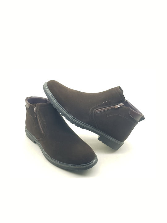Braun Herrenstiefel mit Reißverschluss