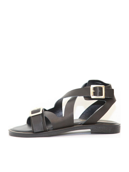 Sandale Casual Damă Din Piele Negru