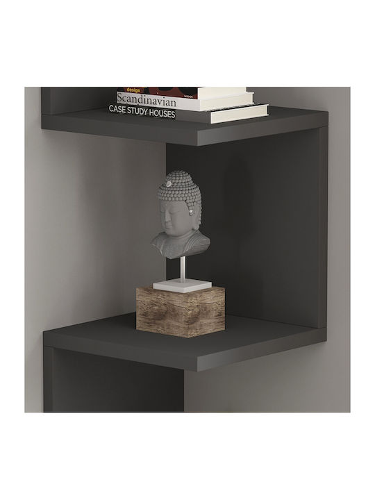 Corner Shelf Wall Insta Charcoal 25x25x105.5cm