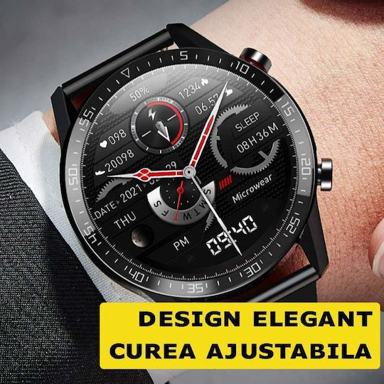 L13 Smartwatch με Παλμογράφο (Μαύρο)