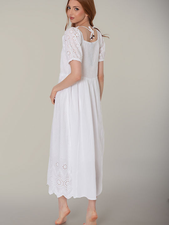 Damen Kaftan Strand White