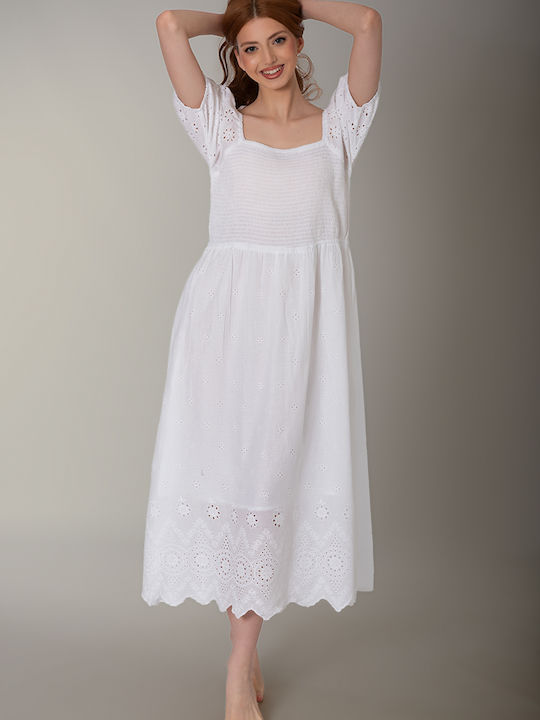 Damen Kaftan Strand White