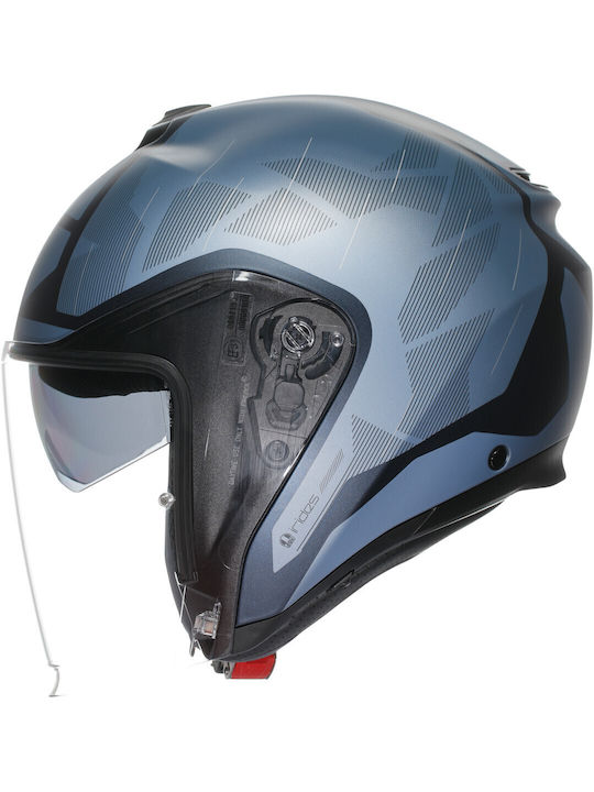 AGV Irides Trieste Matt Blue/Grey Κράνος Μηχανής Jet ECE 22.06 1500gr με Sunvisor