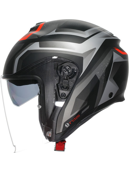 AGV Irides Zurigo Matt Black/Grey Κράνος Μηχανής Jet ECE 22.06 1500gr με Sunvisor
