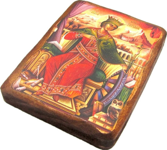 Ξυλινη Εικονα Αγια Αικατερινη 1απ 15x11cm