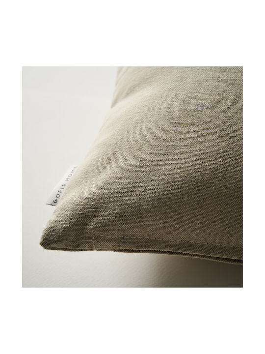 Gofis Home Everly Decorative Pillow Case in 100% Cotton Greige 43x43cm