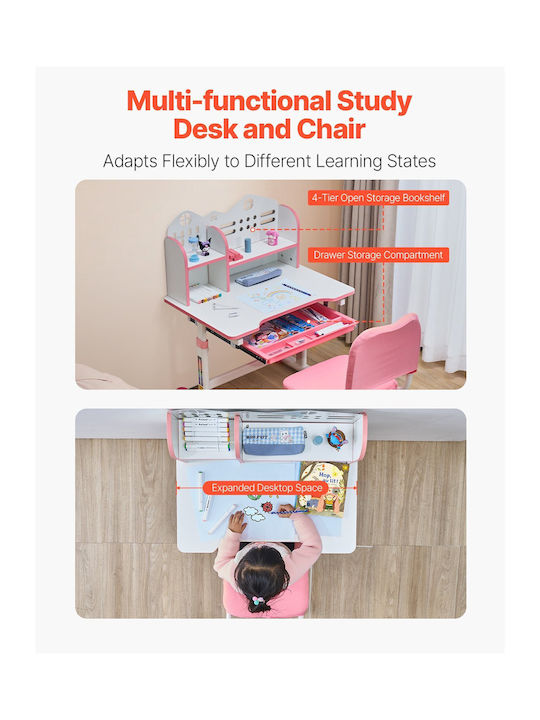 Kids Desk made of Melamine Pink