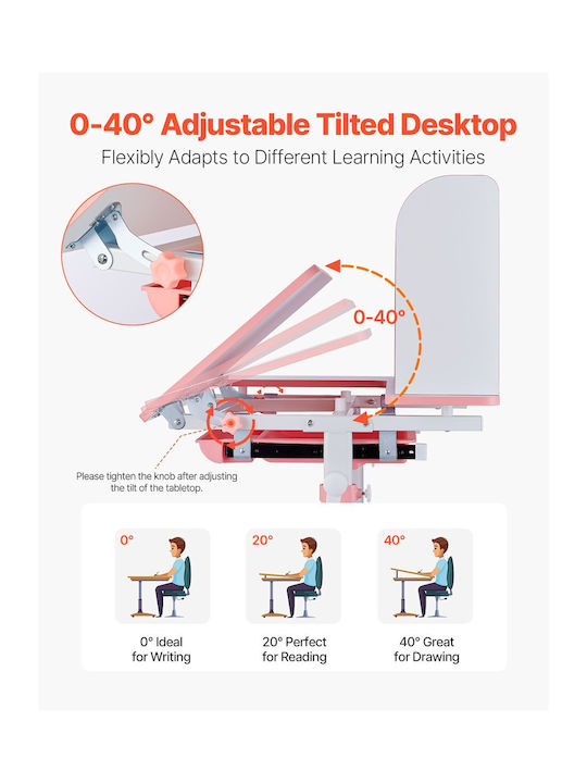 Kids Desk made of Melamine Pink
