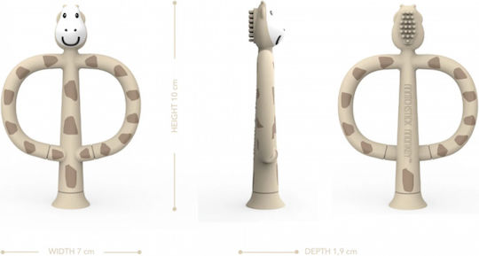 Matchstick Monkey Giraffe Baby Toothbrush for 3m+ Beige