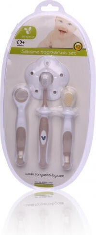 Cangaroo Silicone Zahnbürsten Set Für Baby-Zahnbürsten Für 0m+ 4Stücke Beige