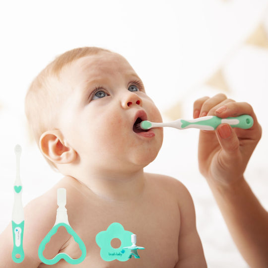 Brush Baby First Brush Teether Βρεφική Οδοντόβουρτσα για 0m+ Mint
