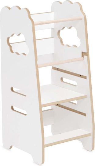 Plush Nest Learning Tower made of Wood Ecru