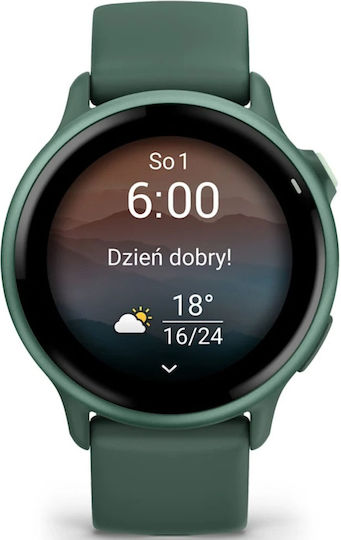 Garmin Vivoactive 6 Aluminium 42mm Waterproof Smartwatch with Heart Rate Monitor (Jasper Green)