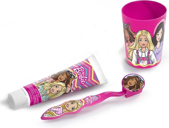 Barbie Set Kinderzahnpasta mit Zahnbürste für 3+ Jahre 3 Stück 75ml