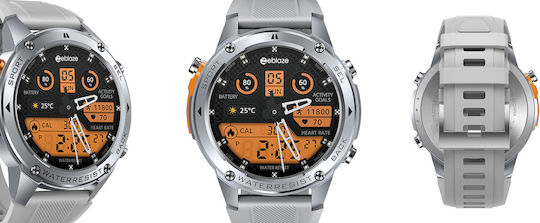 Zeblaze Stratos 2 Ultra Stainless Steel 52mm Waterproof Smartwatch with Heart Rate Monitor (Silver)