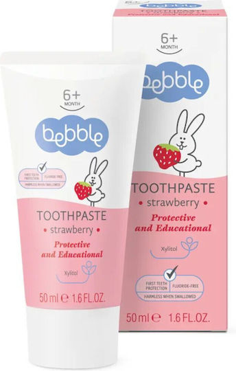 Bebble Baby Toothpaste for 6m+ with Strawberry Flavor Fluoride-Free 50ml