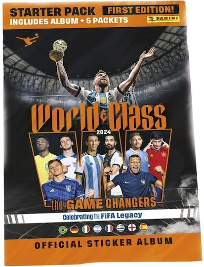 Panini FIFA World Class 2024 Stickers + Album For Children 5+ Years 21 Pieces